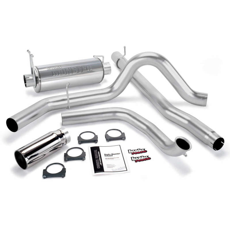Banks Power 00-03 Ford 7.3L / Excursion Monster Exhaust System - SS Single Exhaust w/ Chrome Tip