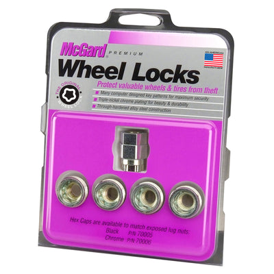 McGard Wheel Lock Nut Set - 4pk. (Under Hub Cap / Cone Seat) M12X1.5 / 19mm & 21mm Hex / .775in. L