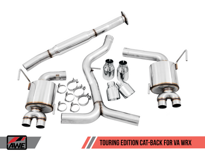 AWE Tuning 2015+ Subaru WRX VA Sedan Touring Edition Exhaust - Chrome Silver Tips (102mm)