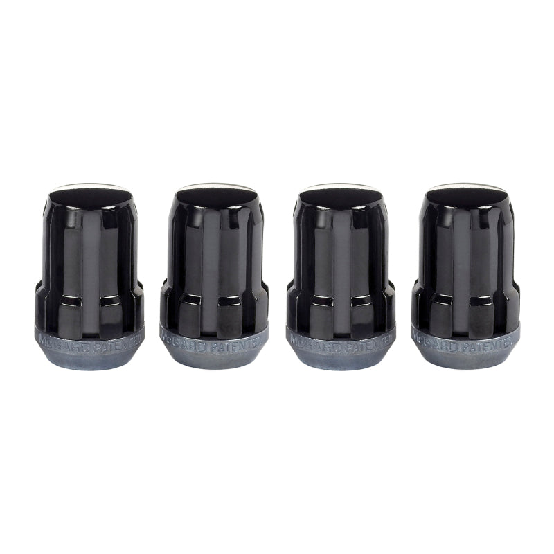 McGard SplineDrive Lug Nut (Cone Seat) M12X1.25 / 1.24in. Length (4-Pack) - Black (Req. Tool)