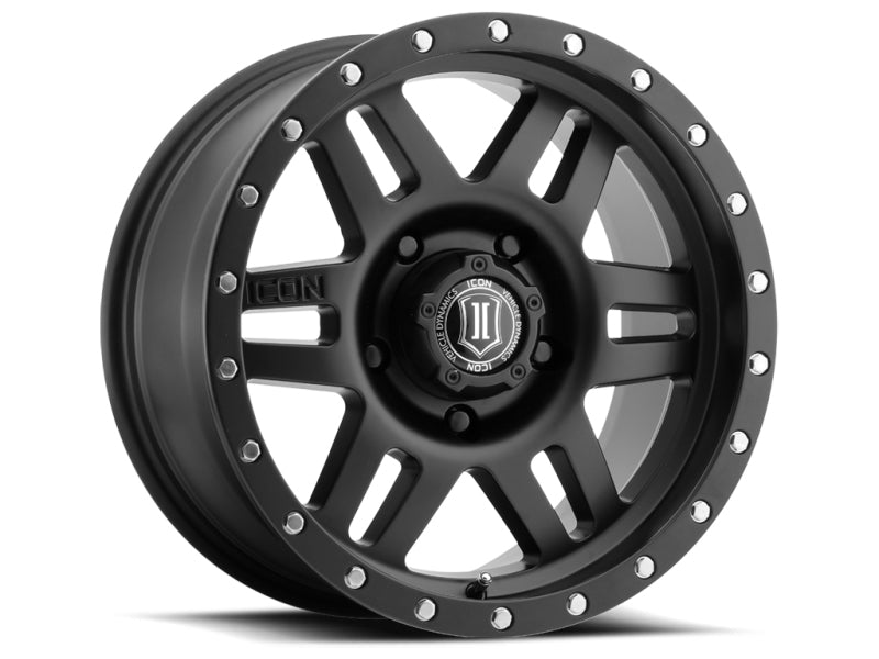 ICON Six Speed 17x8.5 6x5.5 0mm Offset 4.75in BS 108mm Bore Satin Black Wheel
