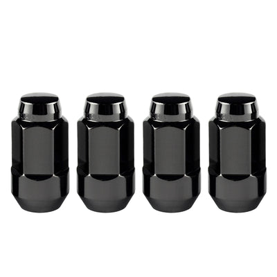 McGard Hex Lug Nut (Cone Seat Bulge Style) M14X1.5 / 22mm Hex / 1.945in. Length (4-Pack) - Black