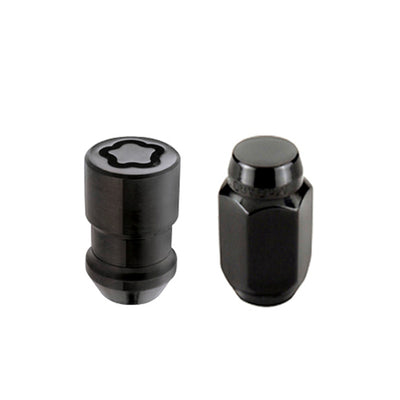 McGard 5 Lug Hex Install Kit w/Locks (Cone Seat Nut) M12X1.5 / 13/16 Hex / 1.5in. Length - Black