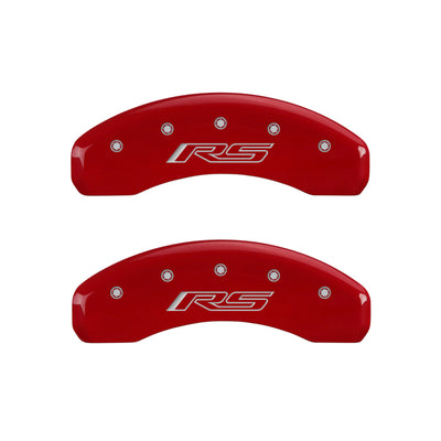 MGP 4 Caliper Covers Engraved Front & Rear Gen 5/RS Red finish silver ch