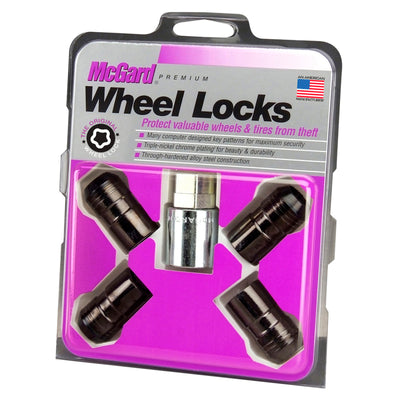 McGard Wheel Lock Nut Set - 4pk. (Cone Seat) M14X1.5 / 21mm & 22mm Dual Hex / 1.639in. L - Black