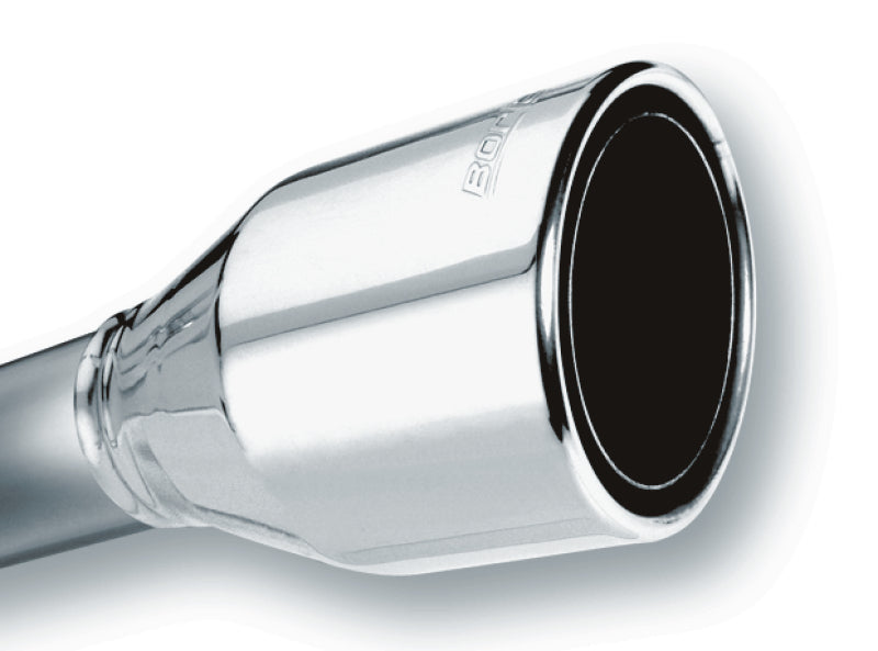 Borla 2.5in Inlet 4.5in Round Rolled Angle Cut Phantom X 7.75in Long Embossed Universal Exhaust Tips
