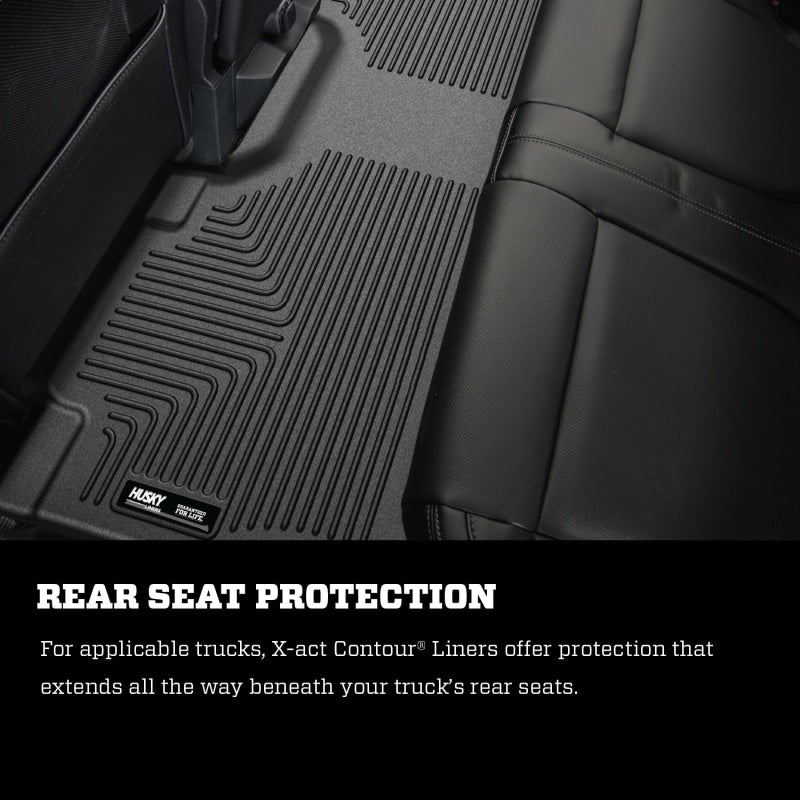 Husky Liners 21-23 Ford F-150 CC SC X-Act Contour Front & Second Row Seat Floor Liners - Black