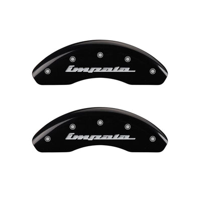 MGP 4 Caliper Covers Engraved Front & Rear Impala Black finish silver ch