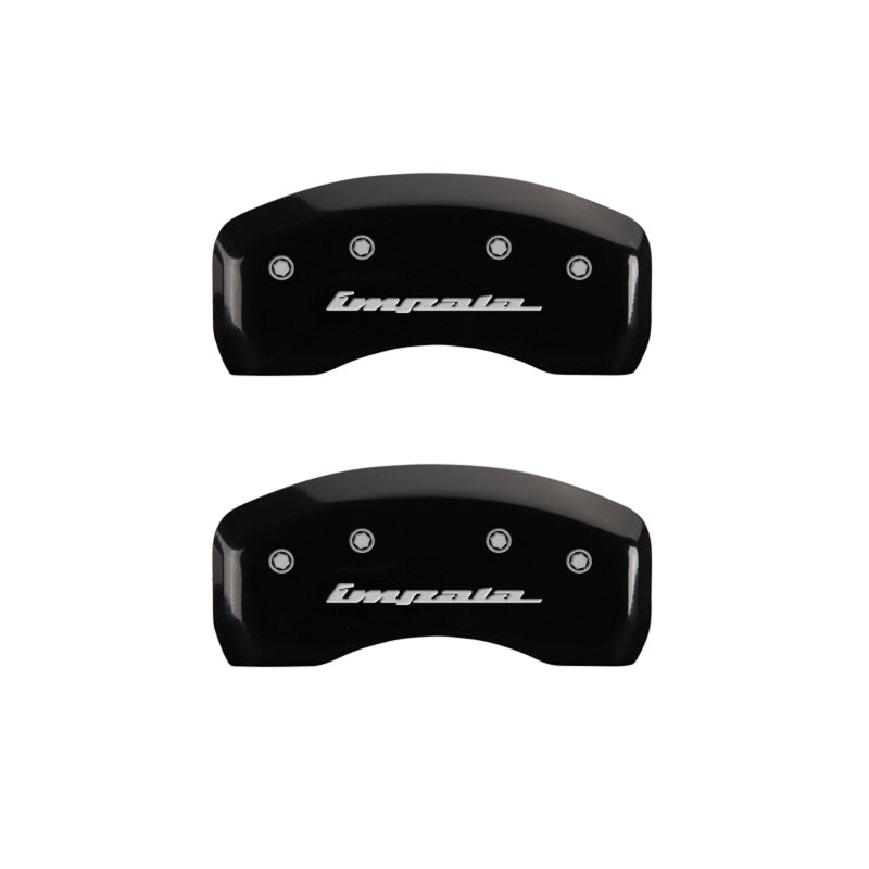 MGP 4 Caliper Covers Engraved Front & Rear Impala Black finish silver ch